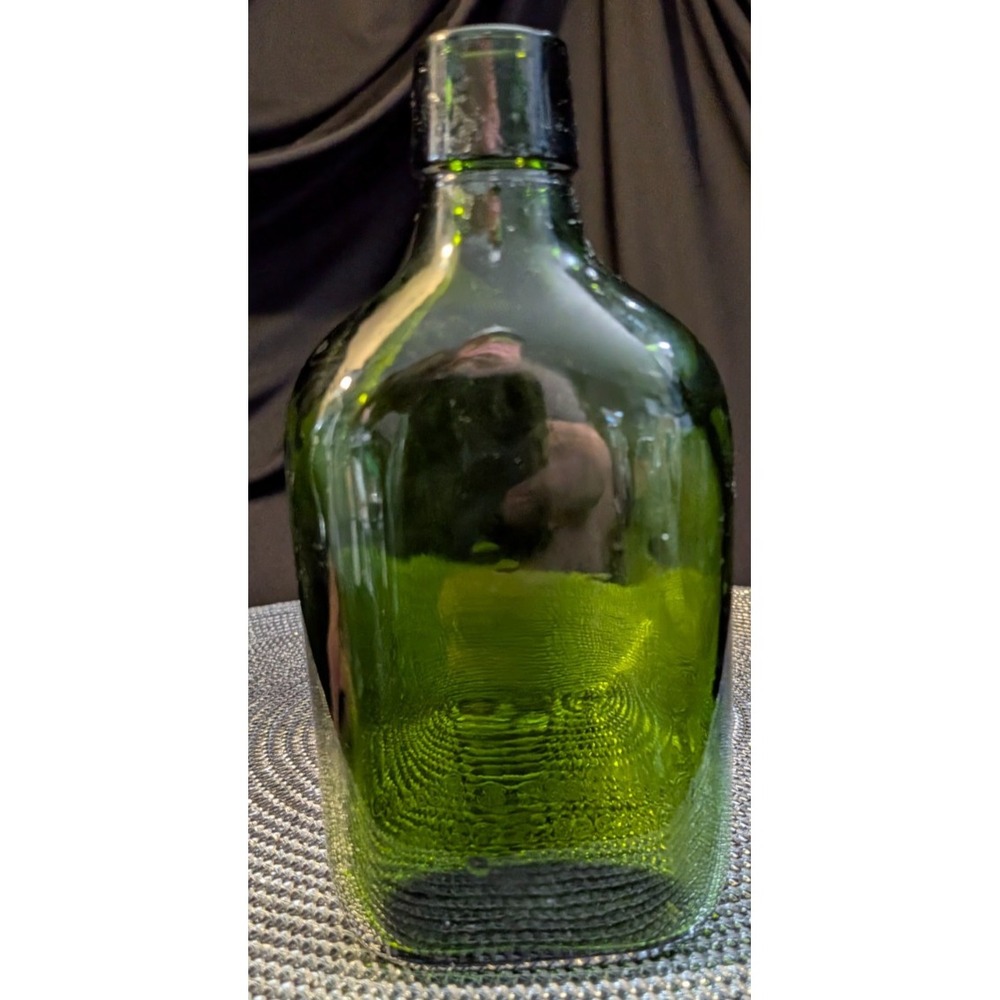 Berry Bros. & Rudd Forest Green Glass Flask Whiskey Bottle London England